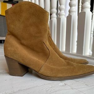 Tan boots suede